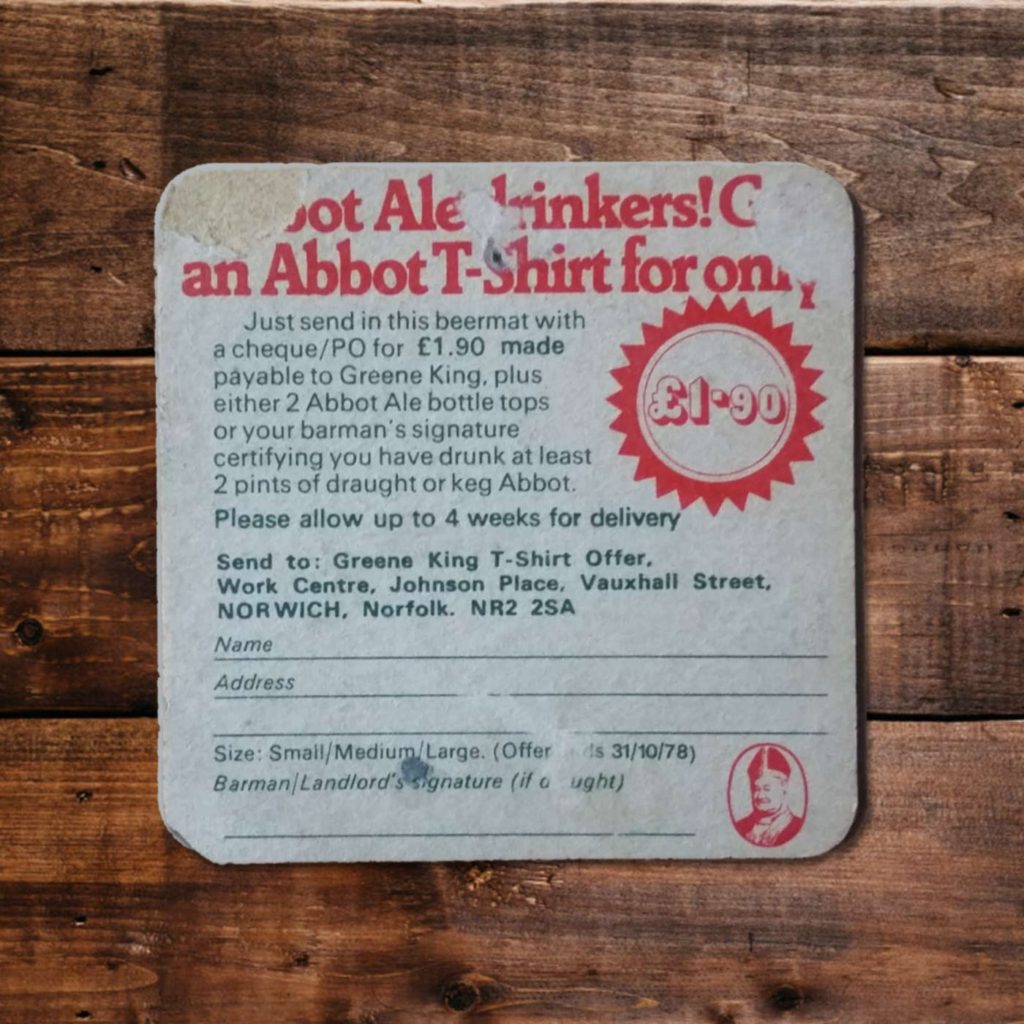 Vintage Beermats - Abbot Ales - SHSO - Something Happened Somewhere Once